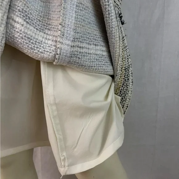 Tory Burch Blue Cream Sheath Midi Dress Bateau Neckline - Picture 13 of 14